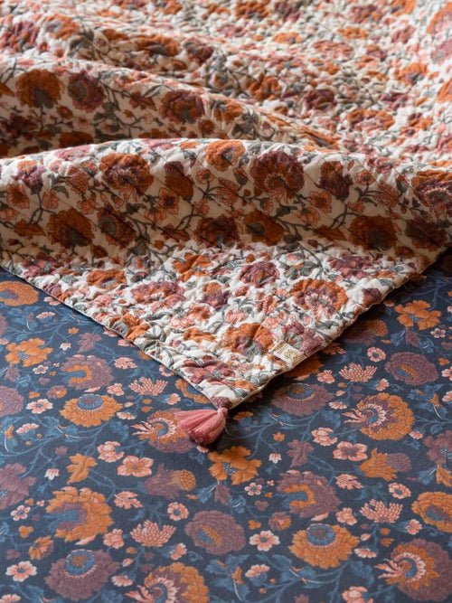 Drap-housse Nicole Charcoal Bohemian Flowers