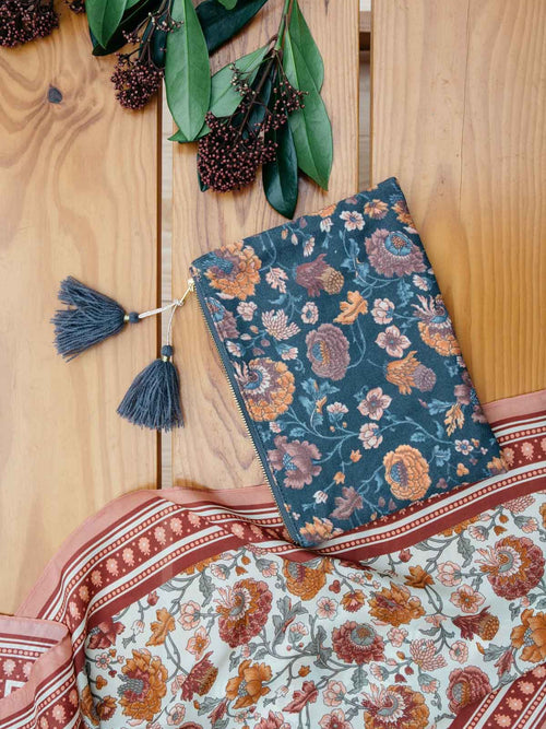 Pochette Domina Charcoal Bohemian Flowers