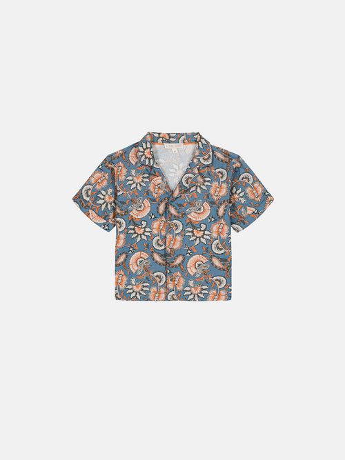 Bébé Garçons Shirt Alov Steel Dolce Flowers