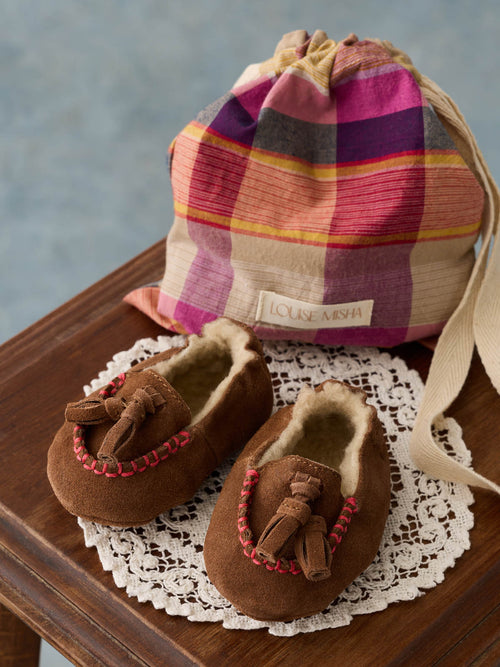 Bébé Fille Chaussons Samsam Tan