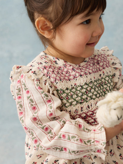 Bébé Fille Robe Saralinou Cream Pink Sorrel