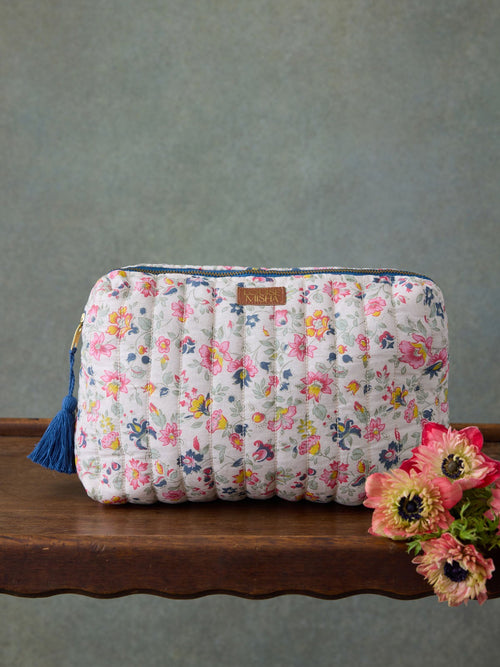 Home Pouch Teiki - cream wild flowers