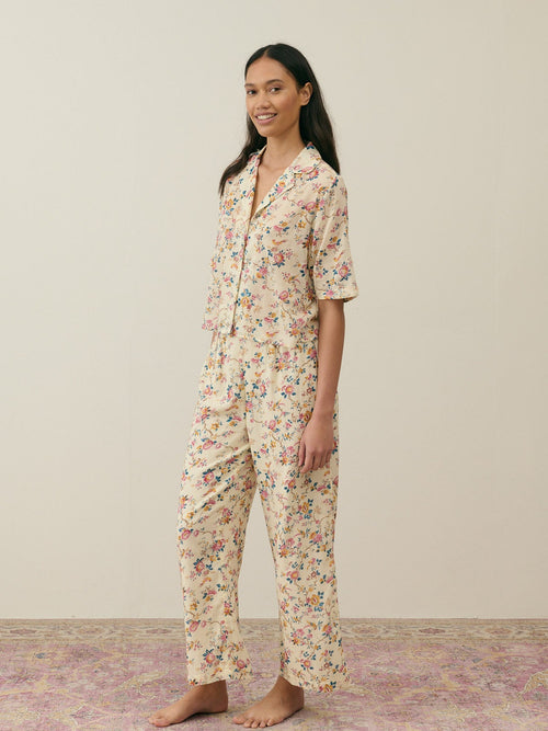 Femme Pajamas Set Louka Cream Retro Garden