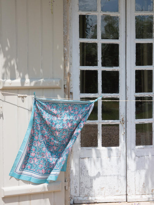 Foulard Capucine Teal Garden Of Eden