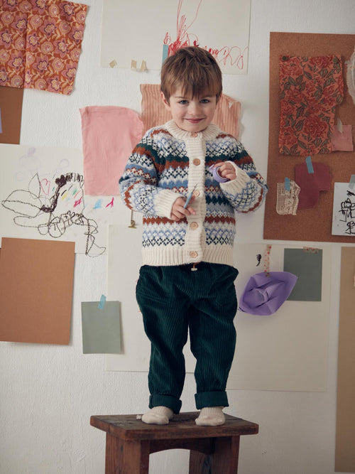 Kid Garçon Cardigan Arib Cream