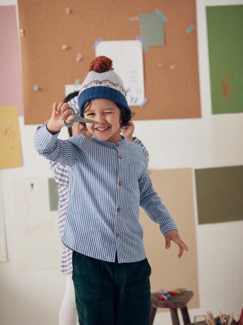 Kid Garçon Shirt Amod Blue Sonnet Vichy