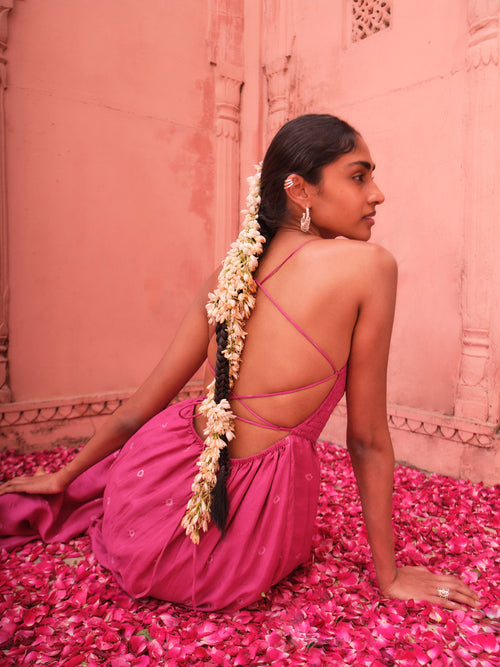 Saheli - Louise Misha - Robe Giselle Strawberry bandhani