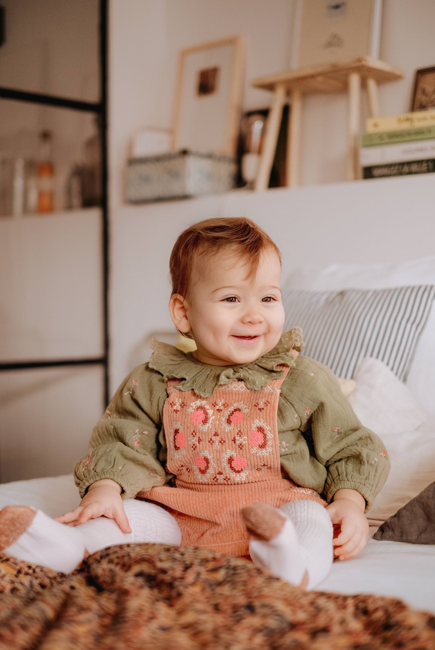 Blouse Sandrine Khaki Flowers