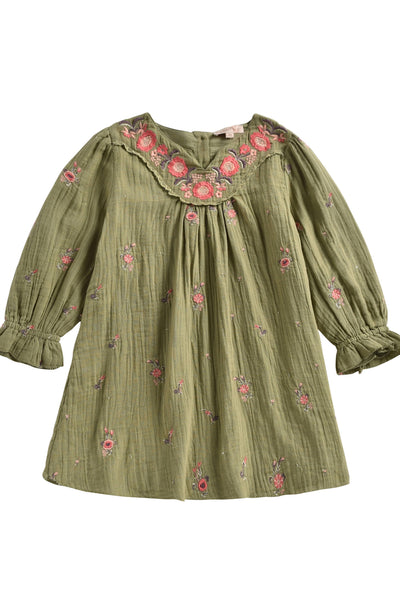 Robe Ines Khaki Flowers