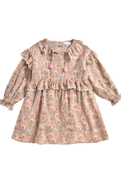 Robe Eforie Khaki Folk Flowers