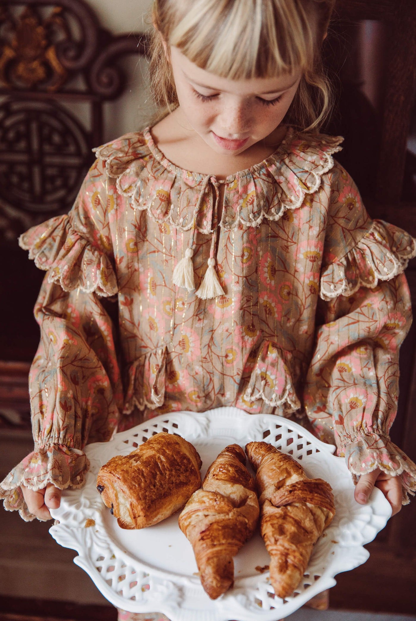 Robe Eforie Khaki Folk Flowers