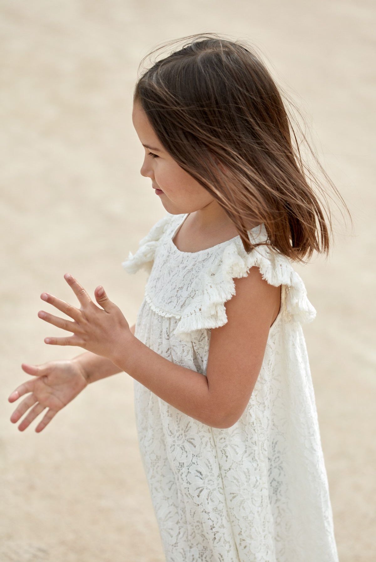 Janice Cream Lace Dress