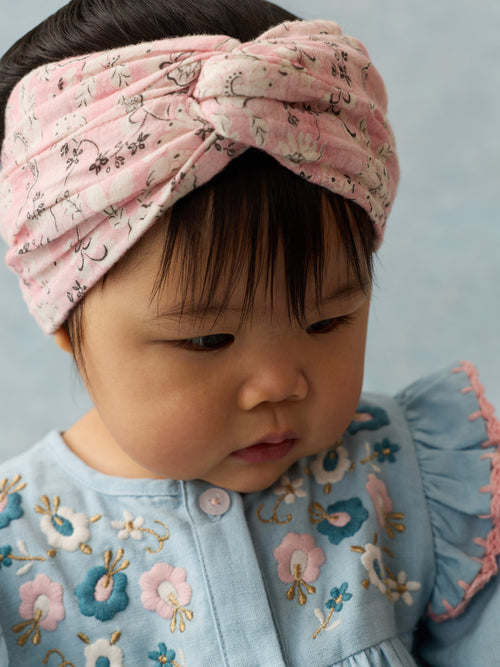 Bébé Fille Bandeau Julie Pink Linden Blossom