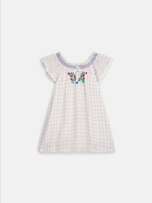 Bébé Fille Robe Edith Cream Cruise Checks
