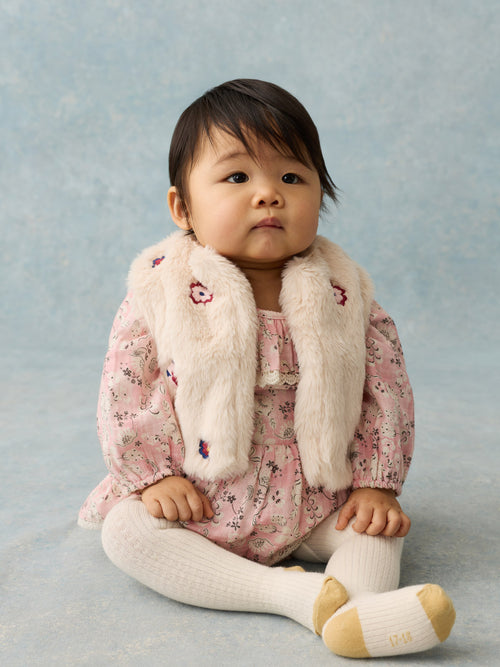 Bébé Fille Veste Sans Manches Liliou Cream Enchantedaster