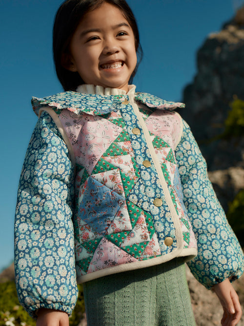 Fille Veste Agara Navy Snowfall Patch