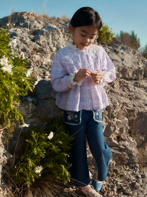 Fille Blouse Flora Blush Frosty Checks