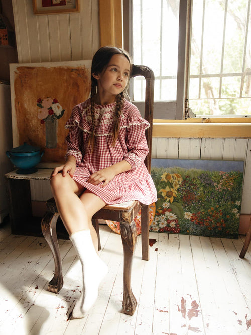 Fille Robe Orana Raspberry Checks
