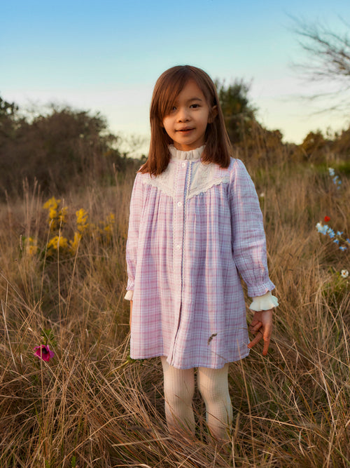 Fille Robe Floriane Blush Frosty Checks