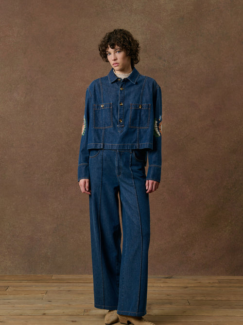 Femme Pantalon Zina Indigo