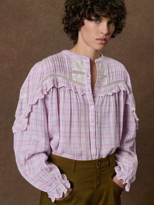 Femme Blouse Noelianne Blush Frosty Checks