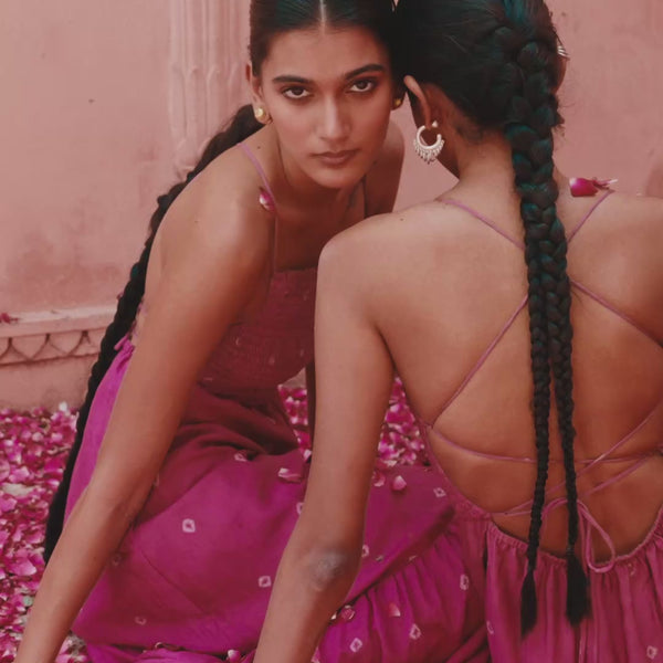 Saheli - Louise Misha - Robe Giselle Strawberry bandhani